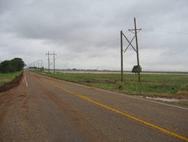 Image of damage from June 9, 2005 storm. Photograph taken by Brian LaMarre, Warning Coordination Meteorologist, WFO Lubbock, TX.