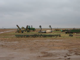 Image of damage from June 9, 2005 storm. Photograph taken by Brian LaMarre, Warning Coordination Meteorologist, WFO Lubbock, TX.