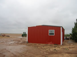 Image of damage from June 9, 2005 storm. Photograph taken by Brian LaMarre, Warning Coordination Meteorologist, WFO Lubbock, TX.