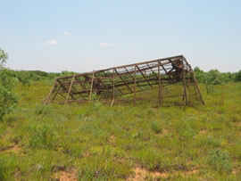 Image of damage from June 12, 2005 storm in Kent County,  northwest of Jayton