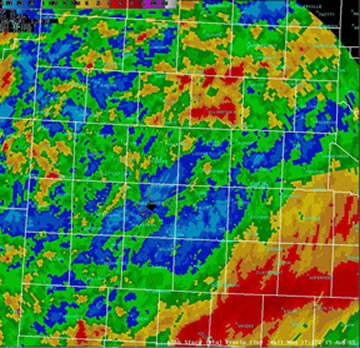 Storm Total Precipitation Estimated from Radar (Click on the image for a larger version)