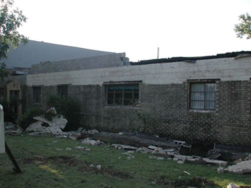 Image of damage from strong winds associated with a heat burst that occurred in Lubbock around midnight the morning of September 18th.