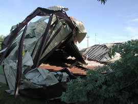 Damage from a Heat Burst in Lubbock. Click on the image for a larger view.