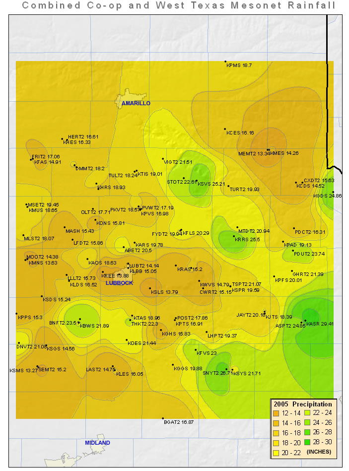 Map of Precipitation for 2005