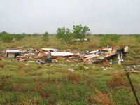 Damage near Lake Alan Henry.