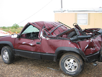 Damage near Lake Alan Henry.