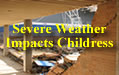 Damage sustained to the Childress High School.