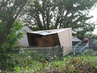 Damage to residential area to the west of the Childress High School.