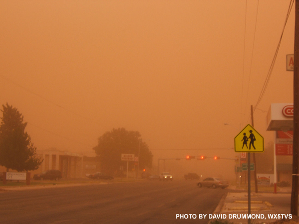 This picture shows the reduced visibility in Brownfield when the outflow went through.