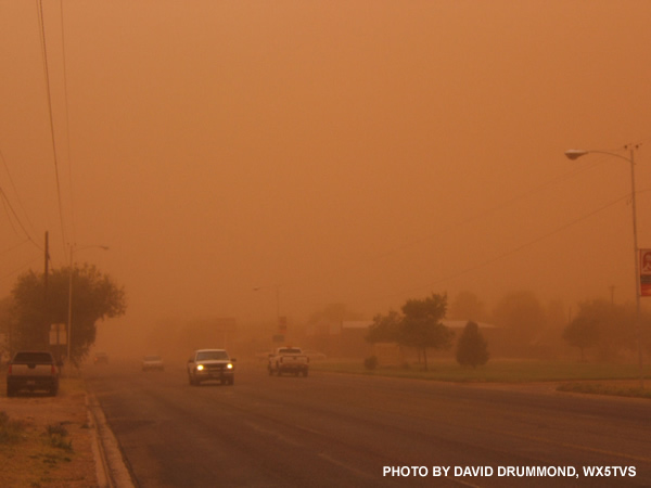 This picture shows the reduced visibility in Brownfield when the outflow went through.