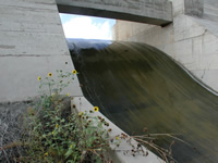 Click on the image above to open a short movie showing the tremendous flow of water down the Lake Alan Henry spillway (video clip is 4 MB and may take a while to load. It is in .AVI format - video taken by John Lipe and Marty Mullen, NWS Lubbock) )