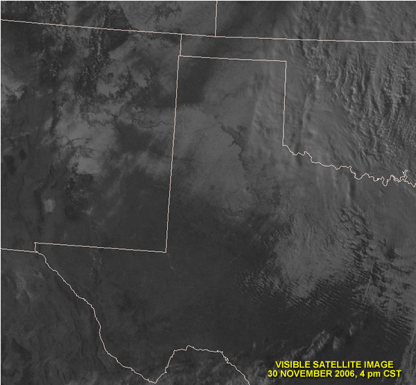 Visible satellite image taken around 4 pm on Thursday the 30th.