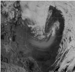 Visible satellite image of clouds and dust across West Texas on 24 February 2007.