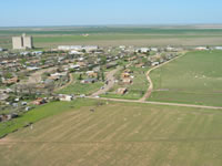 Aerial photo of Tulia storm damage (photo by Darrin Davis and Zane Price).