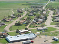 Aerial photo of Tulia storm damage (photo by Darrin Davis and Zane Price).