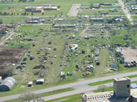 Aerial photo of Tulia storm damage (photo by Darrin Davis and Zane Price).