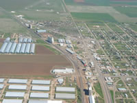 Aerial photo of Tulia storm damage (photo by Darrin Davis and Zane Price).