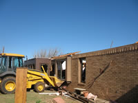 Damage pictures taken in Tulia during the NWS Storm Survey. Pictures taken by SOO Steve Cobb and WCM Brian LaMarre. 