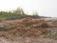 Picture of field flooding caused by a slow moving strong thunderstorm on September 27, 2007. (courtesy of KCBD)