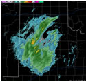 Lubbock radar image around 10 am on 3 March 2008.