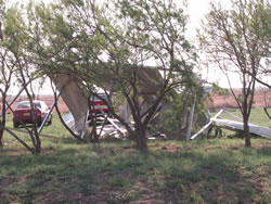 Image of damage around the Muleshoe area from storms on 25 May 2008. Click on the picture for a larger view. Photo by Jody James.