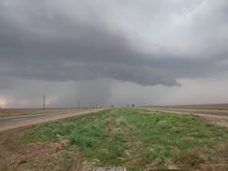 Picture of a storm near Crosbyton on 27 May 2008. Photo was taken by Gary Skwira looking westward from Highway 62 east of Crosbyton. Click on the image for a larger view.