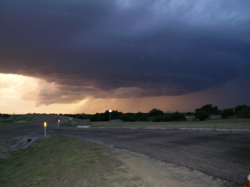 Image of a severe thunderstorm that tracked across northern Briscoe and Hall Counties on 8 June 2008. This image was taken from Highway 86, about 5 miles northwest of Quiteque, looking north around 8:53 pm. Picture courtesy of David Purkiss. 