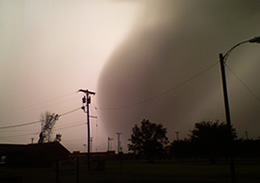 Image #1 of the macroburst hitting Childress