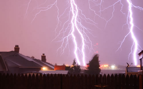 Picture of cloud-to-ground Lightning in South Lubbock on the night of Thursday, June 19th. Photo by Todd Lindley