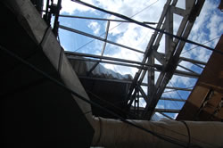 Roof damage produce just north of Abernathy on the evening of 14 August 2008. Photos by Jody James. Click in the image for a larger view.