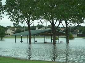 Image 1 of flooding across southwest Lubbock - click to enlarge