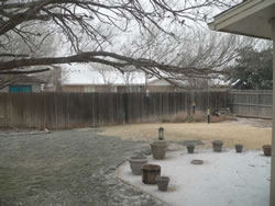 Picture of ice, sleet and snow accumulation from around Lubbock. Click on the image for a larger view.