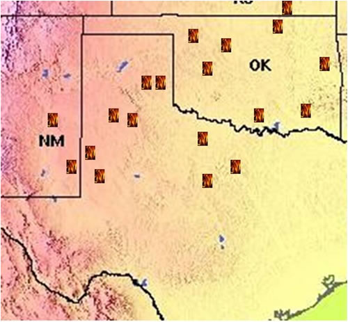 Map of known fires that occurred of 4 April 2009.