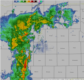 radar reflectivity from 5 am on the 20th