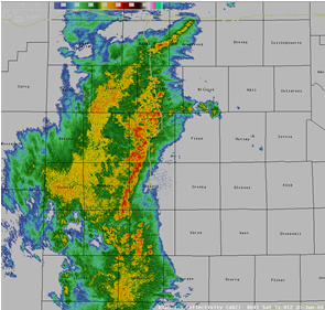 radar reflectivity from 7 am on the 20th