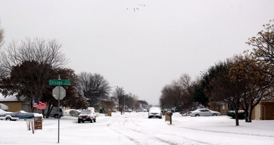 Picture of snowfall in southwest Lubbock