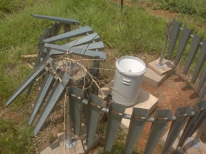 Damage done by the strong winds to the West Texas Mesonet Site 2 miles west-southwest of Turkey.