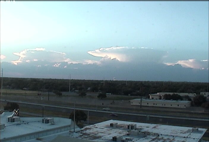 A couple of thunderheads to the northwest of Lubbock during the evening of August 13th, 2010. 