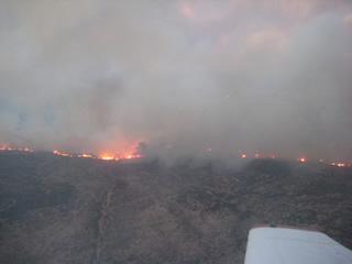 A picture of the Swenson fire in Stonewall County taken on April 7, 2011.  Photo is courtesy of the Texas Forest Service. Click on the image for a bigger view.