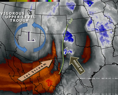 Satellite image at 3:30 am on the 11th