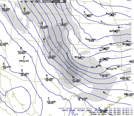 500 mb chart at 7 pm October 17