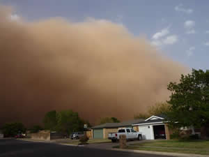 Picture captured of the haboob as it rolled south LubbockThe image is from Erin Shaw. Click on the picture for a larger view.