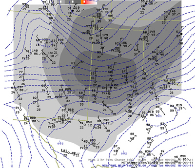 Surface map from 7 pm, October 17th, 2011