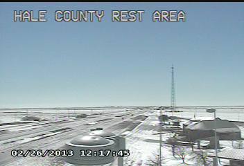 Images captured from the Hale County Rest Area site the day after the blizzard. The picture is courtesy of TXDOT.