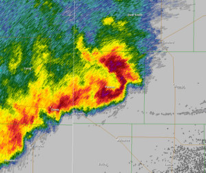 Radar image at 830 pm CDT