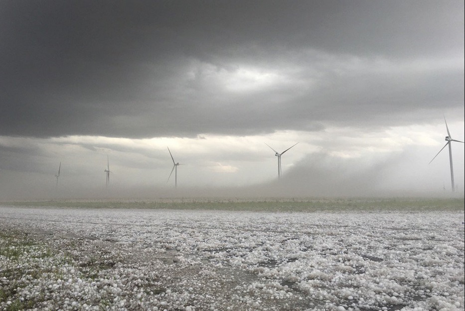 Photo of hail south of Quitaque, Texas