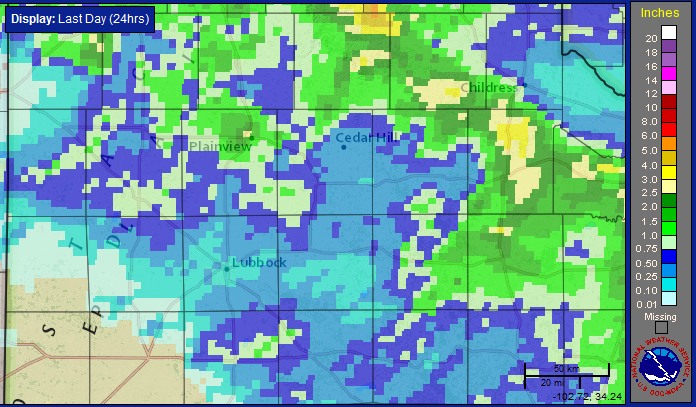 Radar-estimated and bias-adjusted 24-hr rain total ending at 11 am on 30 May 2016. For a wider regional perspective click on the image.