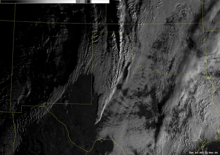 Satellite image on Sundey, December 25, 2016