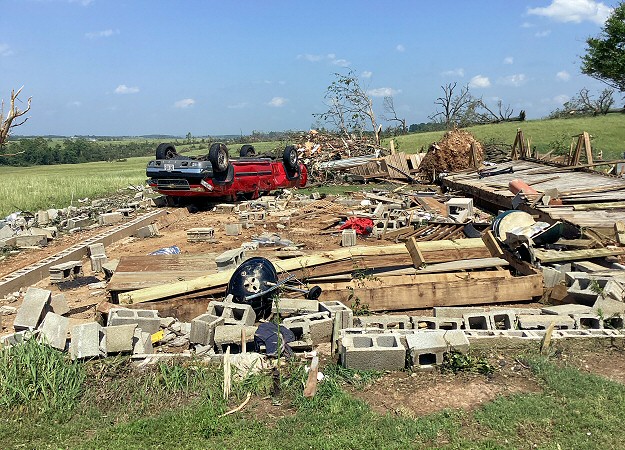 In the Little Rock County Warning Area, a house was destroyed near Olvey (Boone County), and the city hall building in Briarcliff (Baxter County) took a direct hit on 05/26/2024. Two separate tornadoes (both rated EF3) were responsible for the destruction.