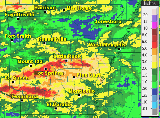 Seven day rainfall through 700 am CDT on 05/26/2024.